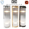 Eichholtz Wall Lamps in Silver Gold and Black with Ribbed Glass Shades and Illuminated Design