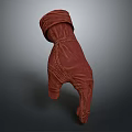 Brown Leather Glove With Stitched Seams And Rolled Cuff Design Detail