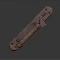 Vintage Rusty Metal Door Handle With Long Base And Screw Holes