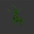 Gnarled Tree Root Decorative Element With Twisted Branches Organic Shape And Natural Texture