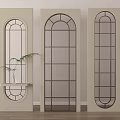 Nordic Cream Style Entrance Porch Partition Glass Partition 3d model