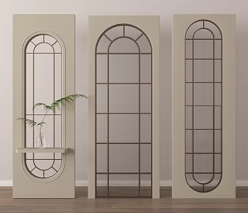 Nordic Cream Style Entrance Porch Partition Glass Partition 3d model