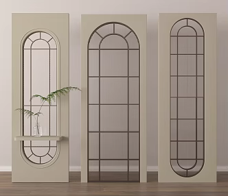 Nordic Cream Style Entrance Porch Partition Glass Partition 3d model