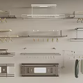 Various Wall Mounted Clothes Hangers With Metal Rods For Closet Organization