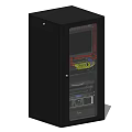 Black Glass Door Storage Cabinet for Musical Instruments and Art Supplies