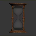 Classic Hourglass With Wooden Base And Stand Transparent Glass And Sand