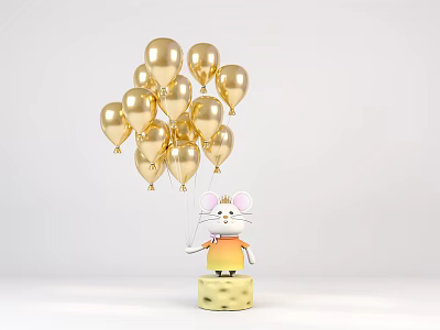 Modern Meichen Edition Trendy Cheese Mouse Meichen Cartoon 3d model