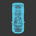 Blue SUV Car With Rugged Design Front Grille Roof Rack And Large Wheels