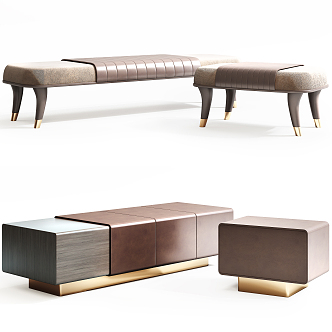 Light Luxury Sofa Stool Bed End Stool 3d model