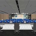 Modern monitoring room Command control room Dispatching command center Monitoring hall Command hall Office desks and chairs 3d model