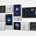 Smart Switch Panels With Digital Displays For Time Temperature And Lighting Control
