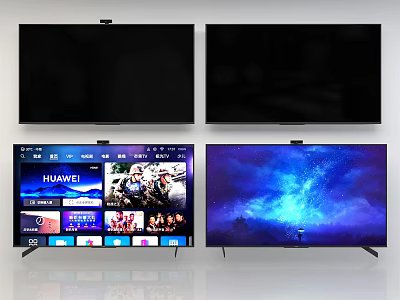 Huawei Smart TV Showcasing Clear Screen Display With Interface And Landscape 3d model