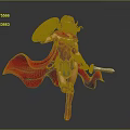 Game Movie Character Wonder Woman Holding Shield And Sword Wearing Red Cape Top Blue Shorts