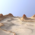 Japanese Rock Garden Landscape With Red Beige Rocks Sandy Ground And Blue Sky
