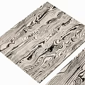 Square Rug Featuring Black And White Wavy Pattern For Modern Home Decor 3d model