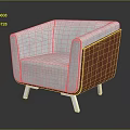 Modern Single Sofa With Gray Fabric Cushion Wooden Side Frame And Metal Legs Design