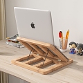 Bamboo-wood notebook shelf 3d model