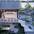 Japanese Style Garden Landscape Design With Pavilion Rockery Pond And Greenery