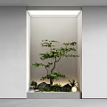 Modern interior landscape sketch maple landscape tree pile 3d model