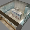 Modern Restaurant Interior Design With Open Layout Glass Partitions Display Cases And Counter