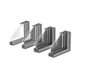 Modern Window Group Corner Window Profile 3d model