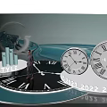 Check in System With Man On Clock Years 2021 2022 2023 China Style Data Columns