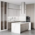 Modern Kitchen Cabinets With Marble Backsplash Black Gold Faucet And Under Cabinet Lighting