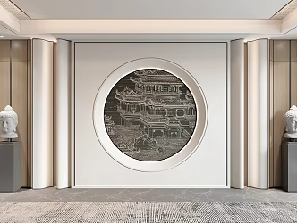 New Chinese background wall Sofa background wall TV background wall Bedroom background wall Restaurant background wall 3d model