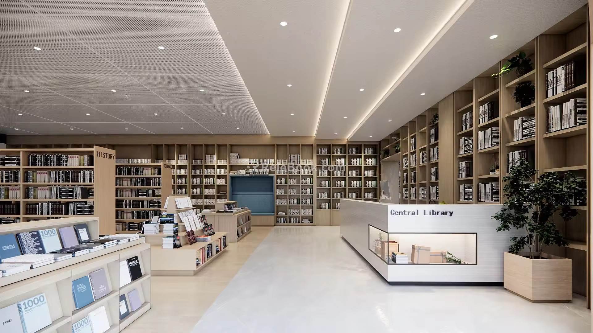 Modern Library Book Bar 3d model