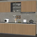 Modern Kitchen With Light Wood Cabinets Glass Door Upper And Countertop Appliances