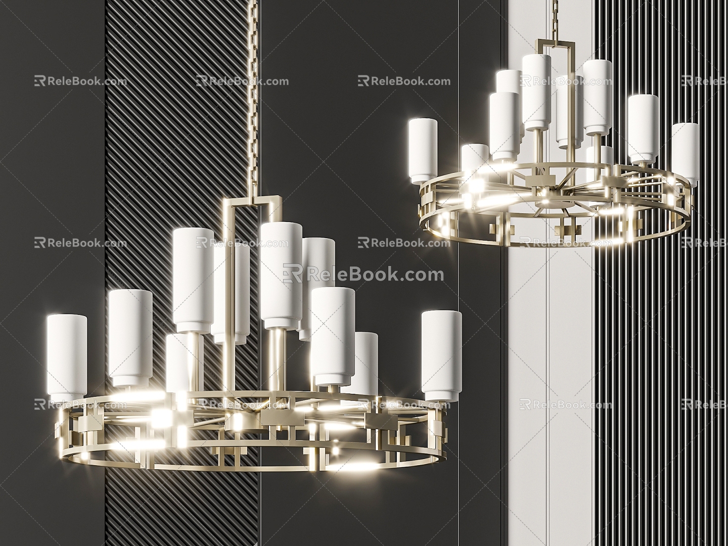 New Chinese Chandelier 3d model