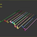 Multiple Golf Clubs Neatly Arranged With Golf Ball On Dark Reflective Background