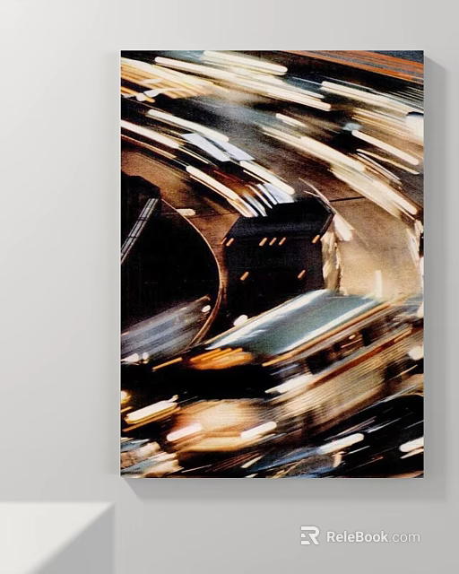 Abstract Painting With Dynamic Light Streaks And Urban Motion Blur Elements 3d model 