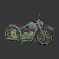 Vintage Blue Motorcycle With Classic Design Black Seat And Retro Style