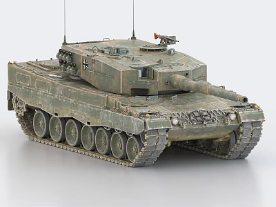 Detailed Military Tank With Camouflage Paint Turret Gun Barrel Tracks And Antennas 3d model