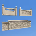 Decorative Stone Railings with Traditional Chinese Carved Patterns and Various Designs