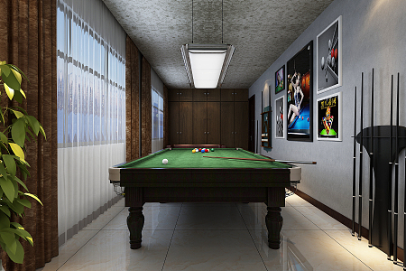 Modern Billiard Room 3d model