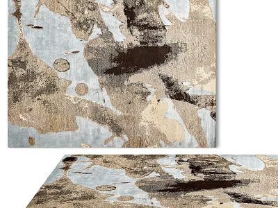 Square Carpet With Abstract Pattern In Neutral Tones For Modern Home Decor 3d model