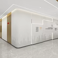 Modern Office Corridor With Polished Marble Floor Wooden Doors Glass Partitions And Recessed Ceiling Lights