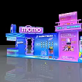 Momo Themed Art Installation With Blue Pink Design Game Center And Photo Booth