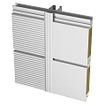 Modern Building Exterior Wall With Modular Ribbed Panels And Metal Frame 3d model