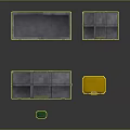 Gray Cargo Crates With Green Barrel And Yellow Container Setup