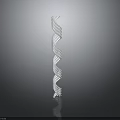 Twisted White Spiral Sculpture On Dark Reflective Background With Modern Design