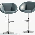 Modern Gray Bar Stools With Adjustable Height And Metal Base Round Seats