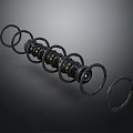 Detailed Mechanical Component With Metal Rings And Spiral Inner Structure Design