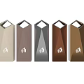 Public Trash Bins In Various Colors With Geometric Design For Public Areas