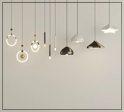 Modern Pendant Lights With Various Shapes And Styles For Home Interior Decor 3d model