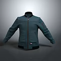Dark Blue Casual Jacket With Zipper Front And Functional Side Pockets Design 3d model