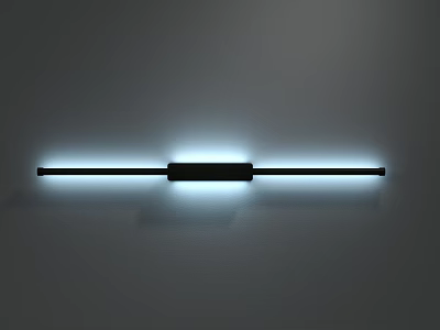 Sleek Modern Linear Wall Mounted Lamp With Black Frame And Soft Glowing LED Strips 3d model