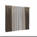 Modern Beige And White Double Layer Sheer Curtains For Window Light Filtering 3d model